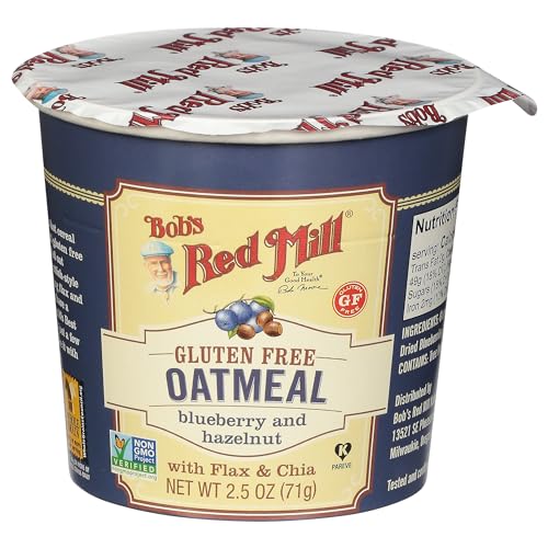 Bob's Red Mill GF Oatmeal Cup, Maple & Brown Sugar, 2.15 Ounce Cup (Pack of 12) - Non GMO, Whole Grain, Kosher