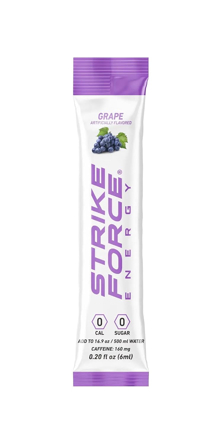Strike Force Energy Drink Mix - Original Flavor - Natural Tasting Caffeine Drink - Turn Any Drink into a Healthy Energy Drink - Zero Calories, Keto Friendly, Sugar Free, Pre Workout (40 Liquid Packs)