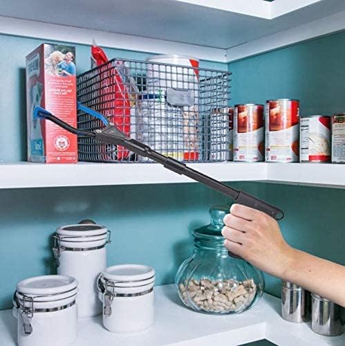 Grabber Reacher Tool - Latest Version Luxet 19 Inch Long Steel Foldable Pick Up Stick - Strong Grip Magnetic Tip - Heavy Duty Trash Picker Claw Reacher Grabber Tool for Elderly Wheelchair Mobility Aid