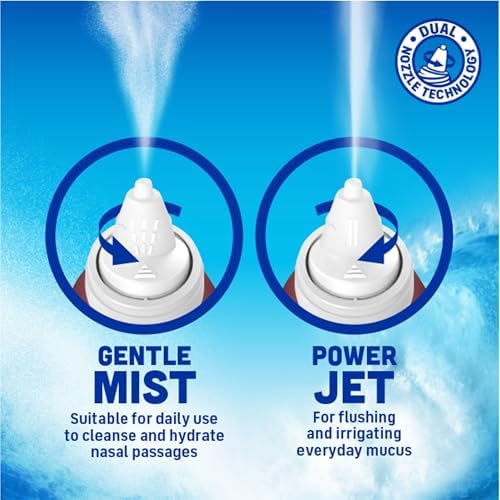 Afrin Saline Burst Moisturizing Daily Nasal Mist, Isotonic Seawater Saline Nasal Spray with Dual Nozzle for Everyday Congestion Relief and Dry Nose