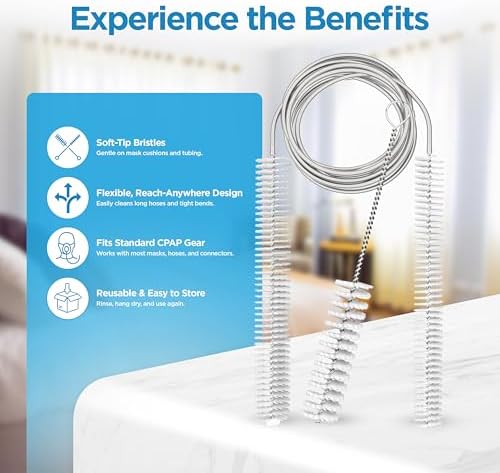 resplabs CPAP Hose Cleaning Brush 8 in 1 CPAP Cleaner for 22mm, 15mm CPAP Tubing, Mask, Cushions, Humidifiers & Water Chambers