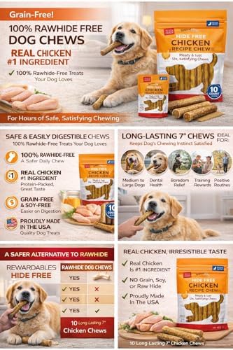 Rewardables Hide Free Chicken Recipe Chews, 10 Count
