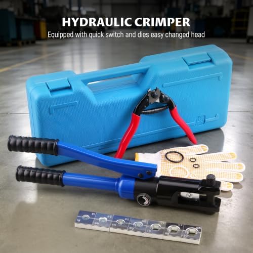 Lichamp 16 Packs Hydraulic Cable Lug Tool Set 6 AWG to 4 0 AWG with Case
