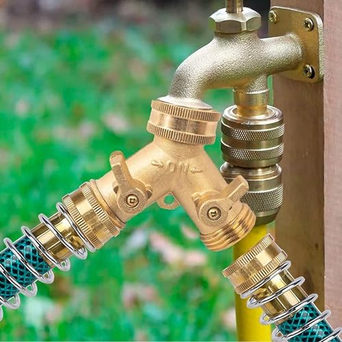 Hourleey Garden Hose Protector, Hose Extension Adapter with Coil Spring, 2 Pack
