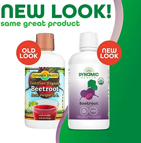 DYNAMIC HEALTH Organic Beetroot Juice Concentrate, 32 fl oz | Circulation, Energy & Endurance Support - No Added Sugar - 31 Servings - Gluten Free, BPA Free