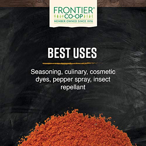 Frontier Co-op Organic Ground Cayenne Chili Peppers, 50,000 HU, Certified Organic, Kosher | 16 Ounce (Pack of 1)