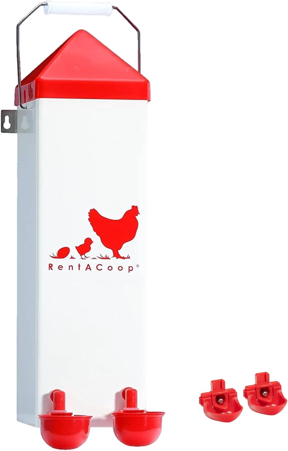 RentACoop 2 Gallon High Rise Chicken Waterer with Cups & Nipples