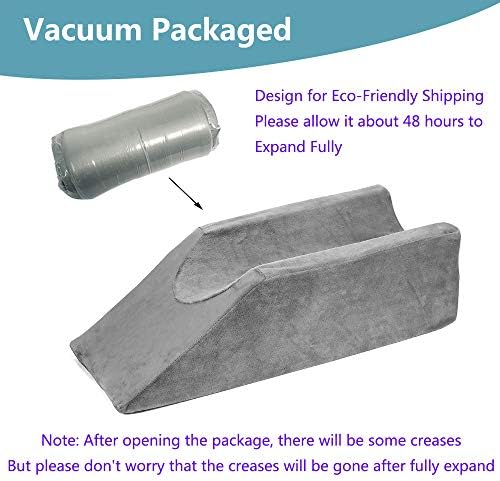 Zelen Elevation Pillow Bed Wedge for Legs Sleeping Foam Wedge Elevated Pillows Ortho Cushion Riser Knee Ankle Support Rest Legs Bolster Elevator