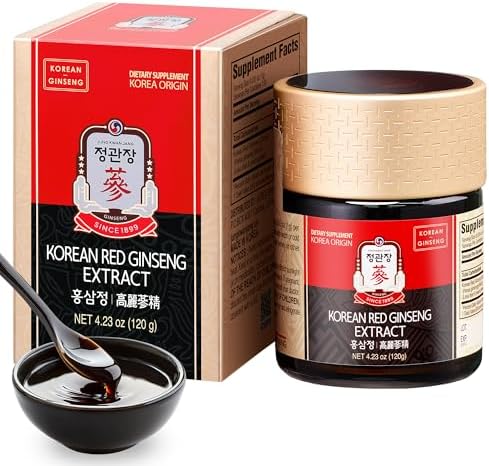 JUNG KWAN JANG Korean Red Panax Ginseng Extract Extra Strength, Energy 240g | Extra Strength, Energy Boost, Boost Immune System, Stamina, Blood Circulation, Memory, Focus, Caffeine Free, Vegan, Non-GMO