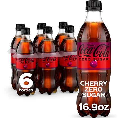 Coca-Cola Zero Sugar Cherry Soda Soft Drink Bottles, 16.9 fl oz, 6 Pack