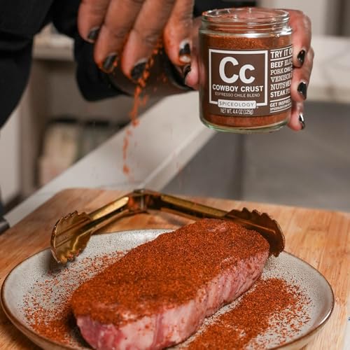 Spiceology Cowboy Crust Espresso Chile Seasoning, 4.4 oz | Bold Coffee Spice Blend & Dry Rub For Beef Brisket, Pork Chops, Steak, Chicken Thighs & Ribs