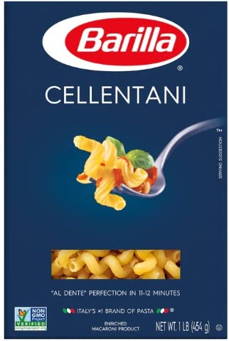Barilla Pasta, Penne, Rigatoni, Cellentani, and Farfalle, 16 Ounce (Pack of 4) - with Make Your Day Mini Bamboo Spatula