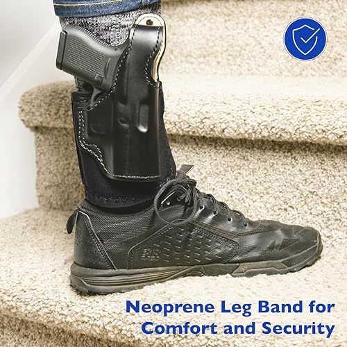 Desantis Die Hard Ankle Rig - Right Hand Draw, Black | Fits S&W M&P SHIELD 9/40, M2.0 9/40, 9 SHIELD PLUS, Concealed Ankle Holster