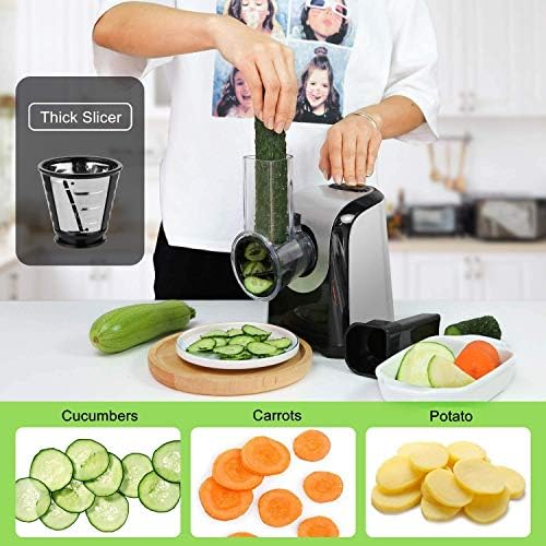 Electric Cheese Grater and Slicer Shredder for Kitchen, 150W 5 Cones | Salad Maker Grates slices shreds cheese vegetables fruits nuts