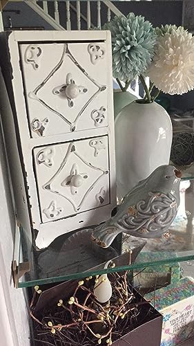Distressed Finish Ceramic Bird Figurine Home Decor - Assorted Set of 3