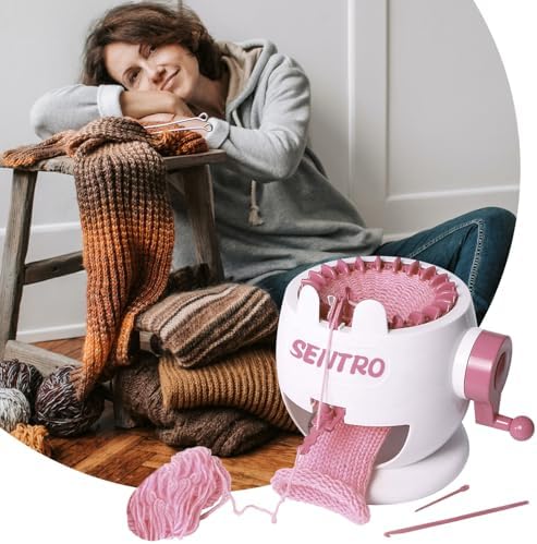 FYGAIN SENTRO Knitting Machine 40 Needles, Automatic Circular Knitting Crochet Machine for Kids/Adults