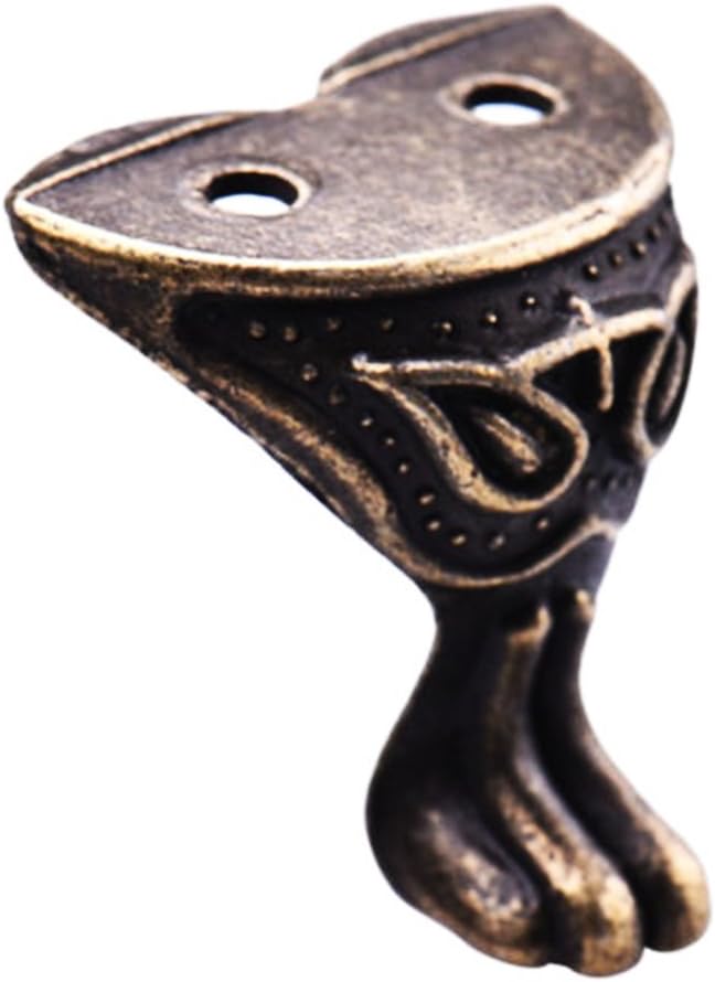 4Pcs Antique Brass Box Legs Feet Corner Protector Zinc Alloy Gift Box Jewelry Wood Case Decorative Feet Leg Metal Corner Protector Furniture Fittings
