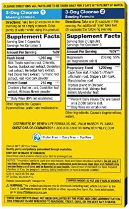 Renew Life Adult Cleanse Total Body Reset, Advanced Herbal Formula - 2-Part, 3-Day Program - Gluten