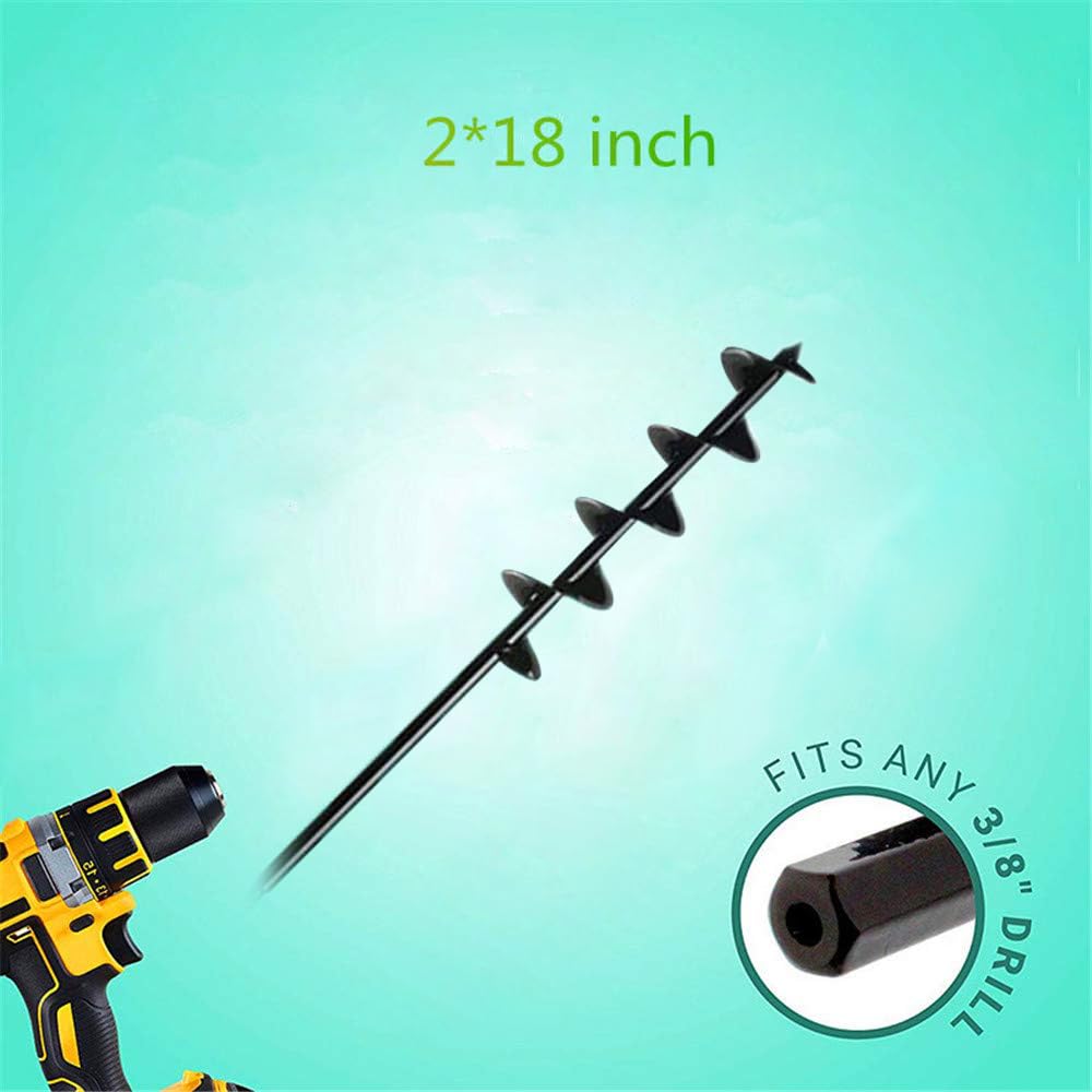 Auger Drill Bit，Garden Plant Flower Bulb Rapid Planter Umbrella Hole Digger for 3/8” Hex Drive Drill(218inch)