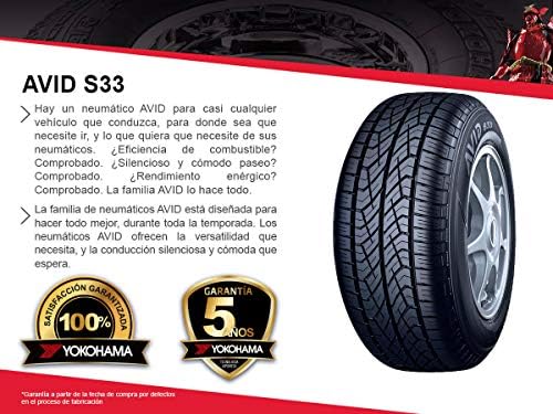 Yokohama 225/65SR17 102T AVID S33B BW A/S | Truck/SUV Touring All Season Traction 102T Rated Standard Load Radial Construction Black Sidewall Tire