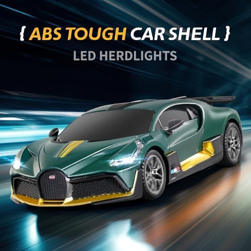 MIEBELY Licensed Bugatti Divo 1:24 Model RC Race Car for Kids Adults | Officially licensed;2.4GHz control; LED headlights;3.7V battery;sturdy ABS;indoor/outdoor play;gift for boys & collectors