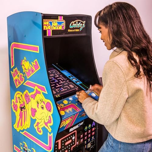 Arcade1Up Ms. Pac-Man Class of '81 Deluxe Arcade Machine Gaming Cabinet with 12 Retro Games, 17" LCD Screen and Real Feel Joysticks and Buttons