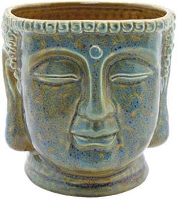 Streamline Imagined Buddha Head Ceramic Planter Pot