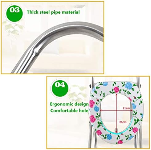Folding Commode Chair Over Toilet,Bathroom Shower Chair,Can be Used as Raised Toilet Seat Riser