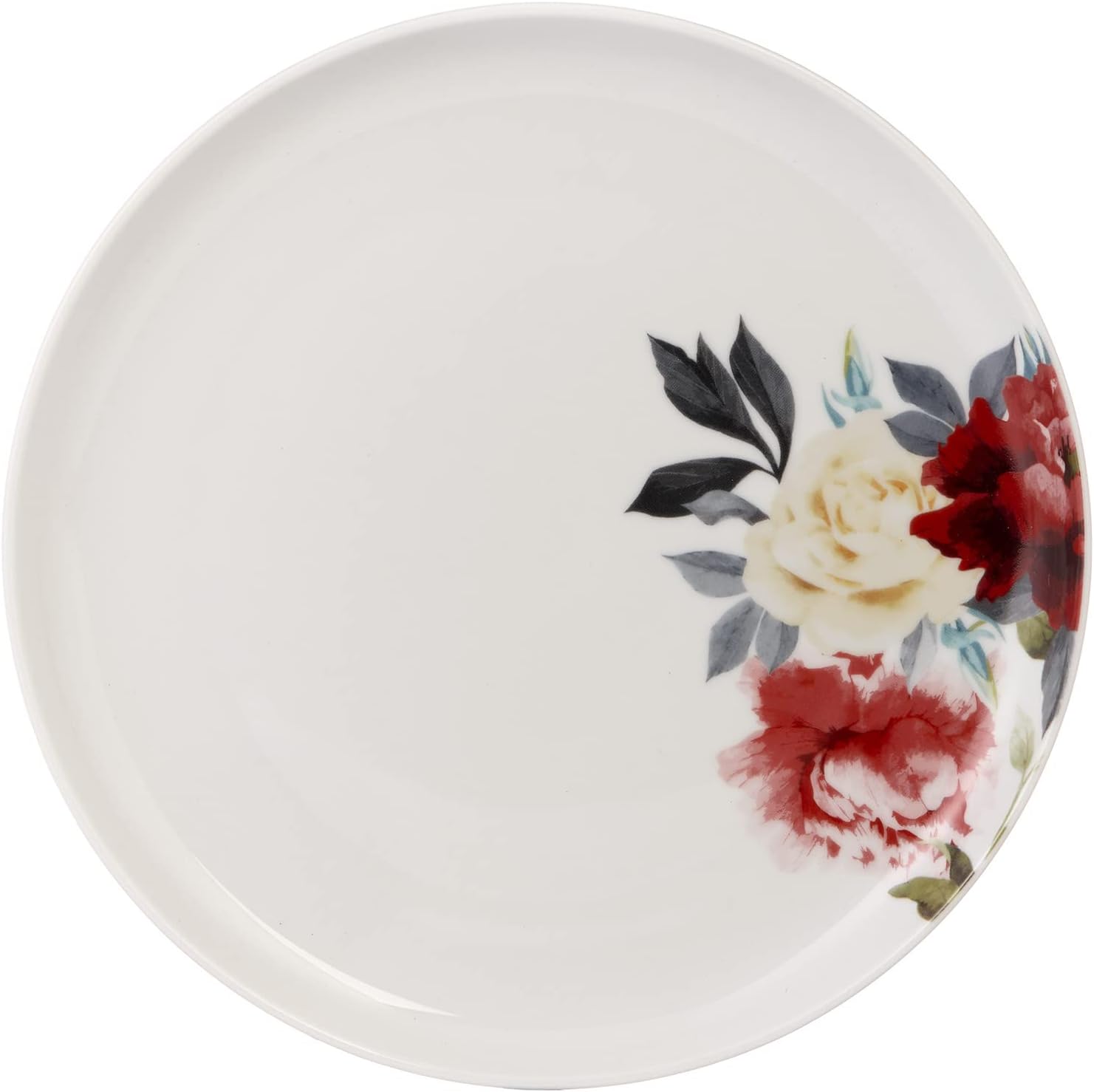 Safdie & Co. Rose Garden 16 Piece Dinnerware Set, Service for 4, Fiesta Dinnerware, plates and bowls sets, network essentials, Porcelain dinner plates