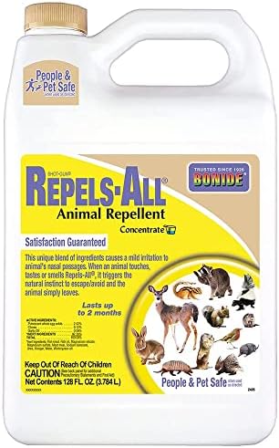 Bonide Repels-All Animal Repellent, 128 oz Concentrate | Outdoor Pest Control, Deter Deer from Garden, People & Pet Safe