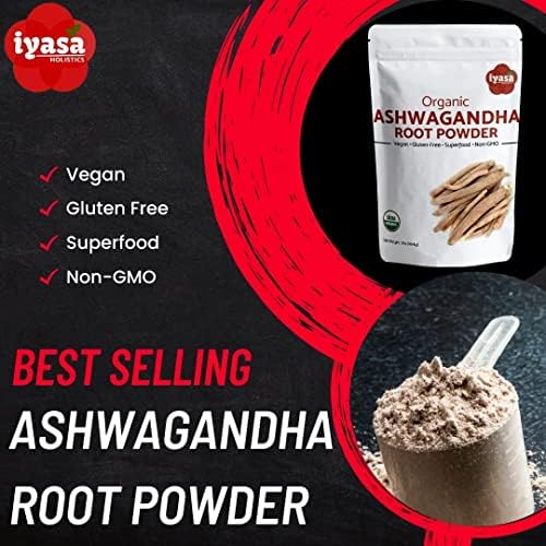 Iyasa Holistics Organic Ashwagandha Powder 16 oz – Natural Superfood Powder to Support Calm