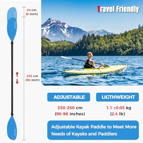 Kayak Paddle, Adjustable and Lightweight Kayaking Oar