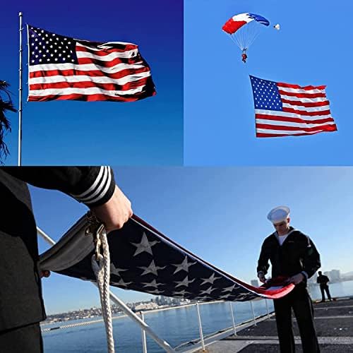 TOPFLAGS American Flag 4x6 Heavy Duty Outdoor US Flags for Outside Embroidered Stars USA Banner Sewn Stripes with Brass Grommets Vibrant Color