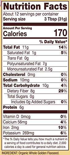 Bob's Red Mill Organic Raw Whole Golden Flaxseeds, 25 Pound