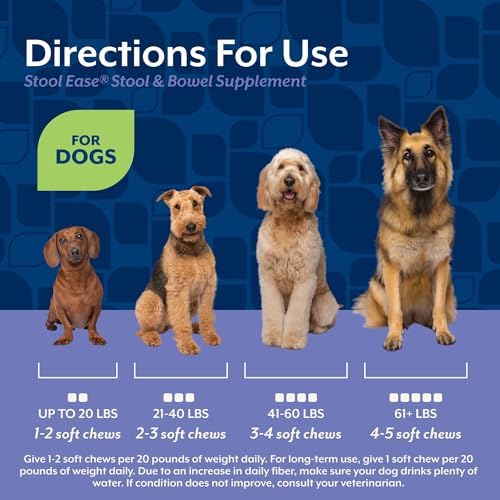 NaturVet – Stool Ease for Dogs – 40 Soft Chews – Helps Maintain Regular Bowel Movements – Enhanced with Sugar Beet Pulp