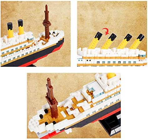 Titanic Ship Model Building Block Set, 1860 PCS Building Bricks Toy DIY Educational Micro Mini Blocks