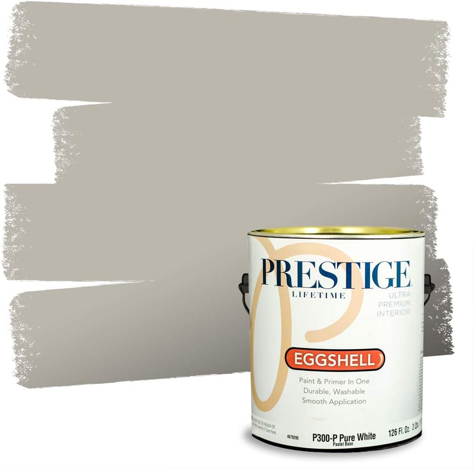 PRESTIGE Paints Exterior Paint and Primer In One, 1-Gallon, Satin, Comparable Match of Sherwin Williams* Black Magic*
