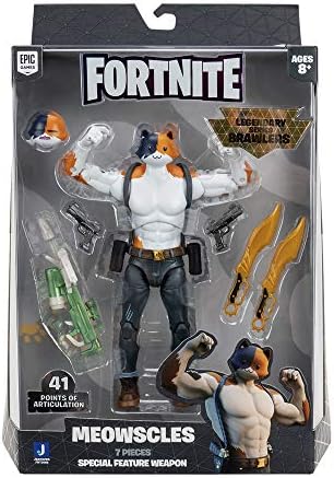 Fortnite Legendary Series Brawlers, 1 Figure Pack - 7 Inch Meowscles Action Figure, Plus Accessories