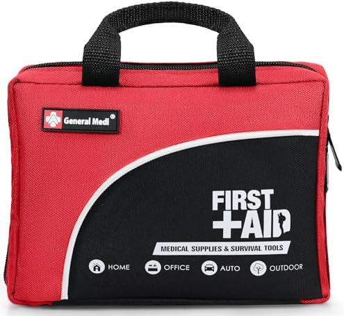 First Aid Kit -160 Pieces Compact and Lightweight - Including Cold (Ice) Pack, Emergency Blanket, Moleskin Pad, Perfect for Travel, Home, Office, Car