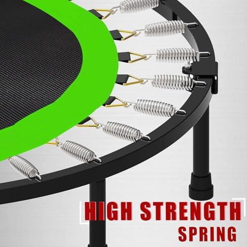 Kanchimi 40" 48" Folding Mini Fitness Indoor Exercise Workout Rebounder Trampoline with Handle, Max Load 330lbs