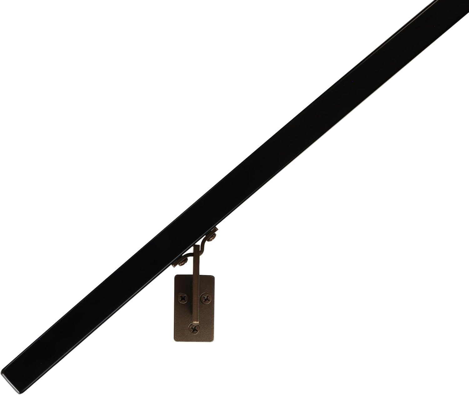 Modern Aluminum Handrail Grab Bar Kit, Adjustable Steel Brackets Included, Returns to Wall, Powder Coated Finish (Black, 4 Foot Handrail Set)