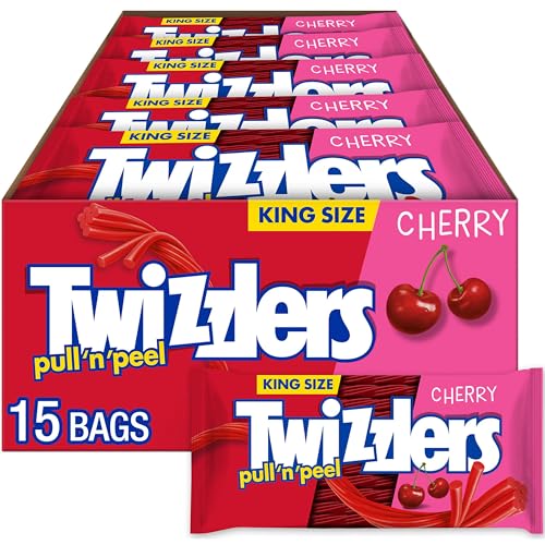 Twizzlers, Pull 'N' Peel Cherry Flavored Licorice Style, Chewy Candy Bag, 14 Ounce