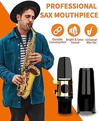 LMS Alto Saxophone Mouthpiece Reeds Kit with EVA Storage Case for Beginners | Alto Sax Mouth Piece Literature Reeds Set With Storage Bag