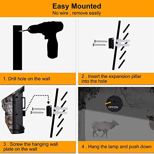 Outdoor Solar Feeder Light for Hunting with Motion Sensor and Green Light for Game Animal Hunting