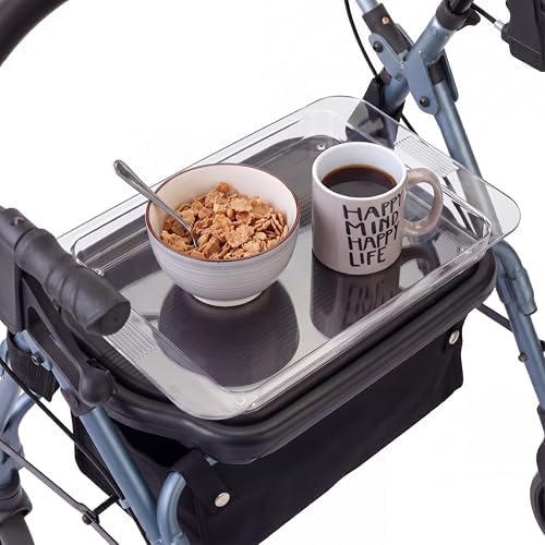 NOVA Rollator & Walker Tray Table with Side Carry Handles - Lightweight Accessory Tray for Mighty Mack, Star DX Rollators and Cruiser, Mack Walkers