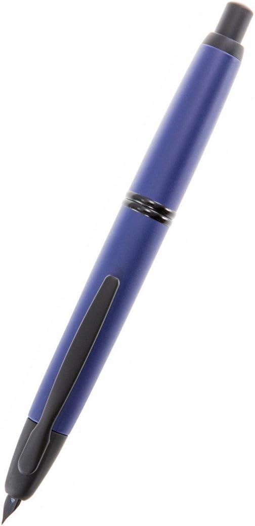 PILOT Vanishing Point Collection Refillable & Retractable Fountain Pen, Matte Black Barrel, Blue Ink, Fine Nib (60580)