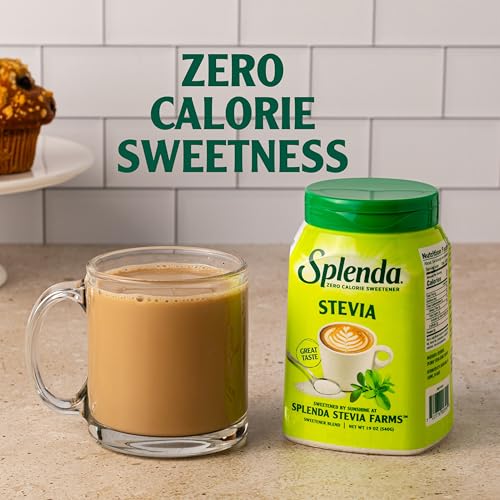 SPLENDA Stevia Zero Calorie Sweetener, Plant Based Sugar Substitute Granulated Powder, 19 oz Jar