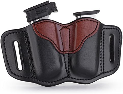 1791 Gunleather Double Mag Pouch, Single Stack 9mm, 40, 45 Magazine Holder | Double magazine pouch fits most 1911 single stack mags, handcrafted with 100% American steerhide leather