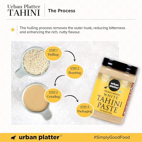 Urban Platter White Tahini Paste | 17.64 Oz (500g) | Creamy & Smooth Sesame Seed Paste | Ideal for Hummus, Salad Dressings, Sauce