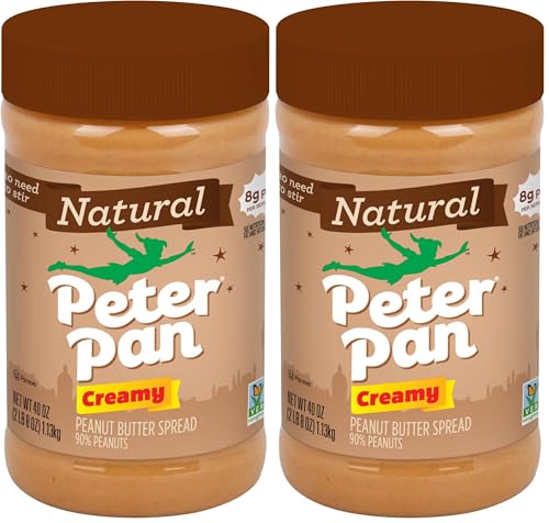 Peter Pan Creamy Peanut Butter, Made with Roasted Peanuts, Great for Peanut Butter and Jelly Sandwiches and Peanut Butter Snacks, Gluten Free Peanut Butter, 56 OZ Jar